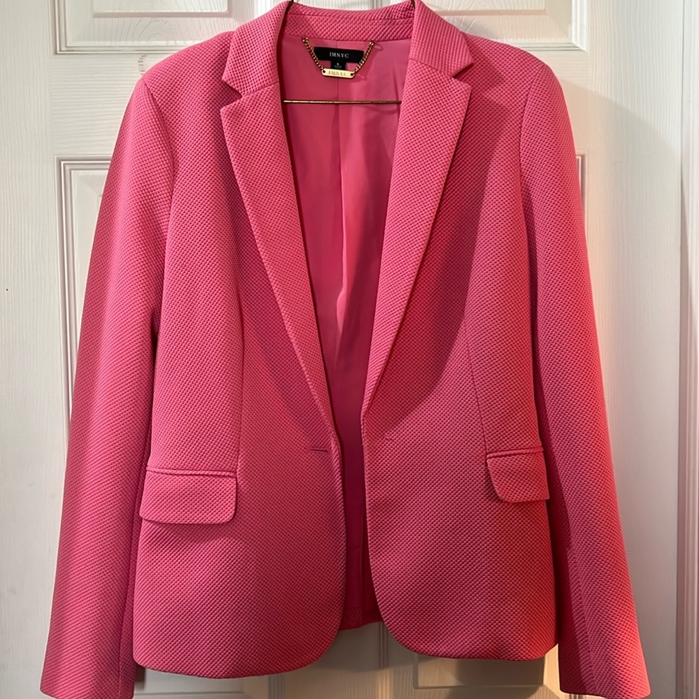 IMNYC hot pink blazer girl Boss business casual Barbie core suit jacket